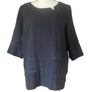 peck & peck women’s black tunic top 3/4” sleeve (M)